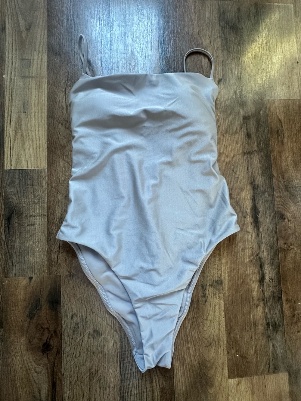 Shade & Shore Girls Light Gray One-Piece Swimsuit